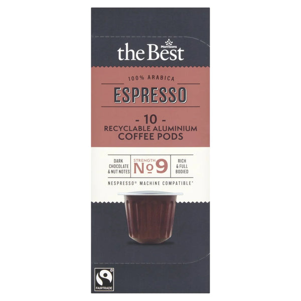 Morrisons The Best Fairtrade Espresso Pods x 10 pods, 54g