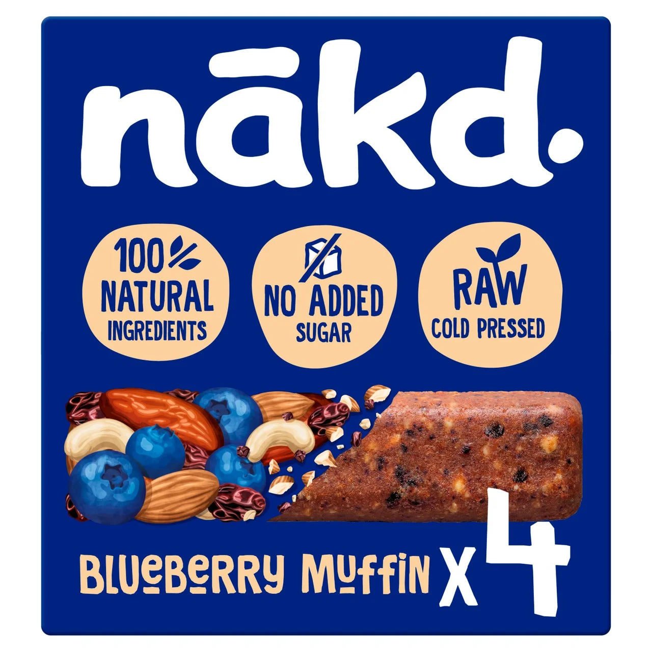 nakd. Blueberry Muffin Fruit & Nut Bars - 4x35g