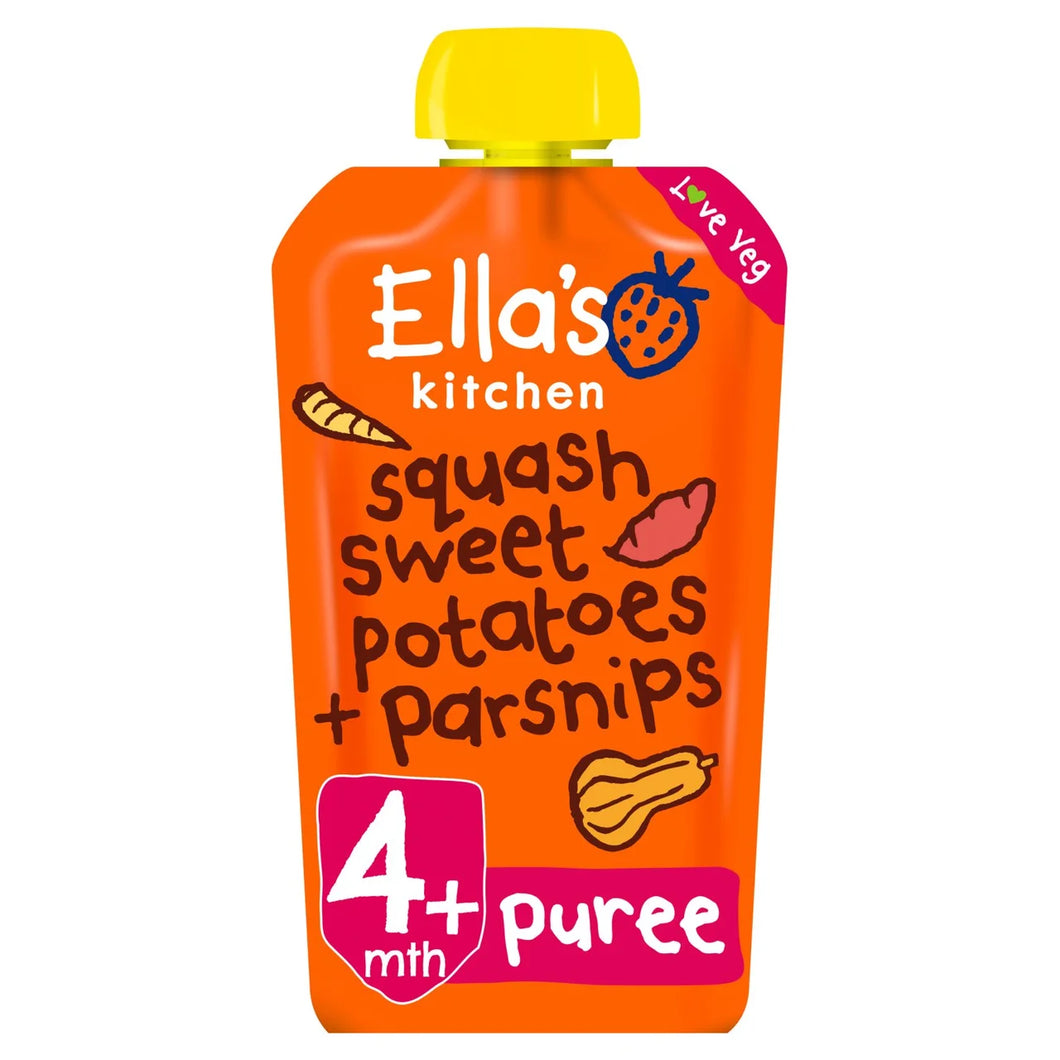 Ella's Kitchen Squash, Sweet Potato & Parsnip Baby Food Pouch 4+ Months - 120g