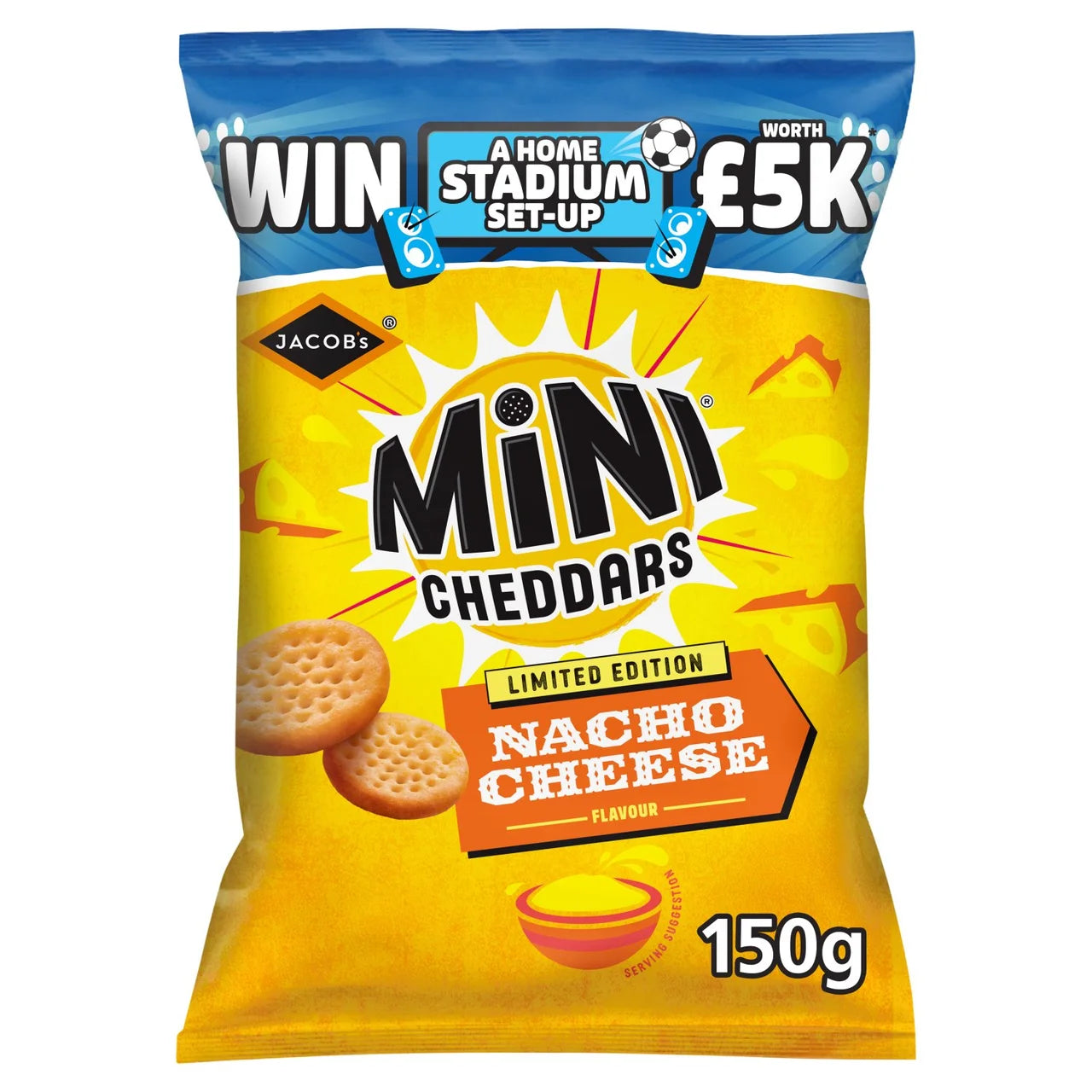 Jacob's Mini Cheddars Nacho Cheese Baked Snacks Sharebag 150g