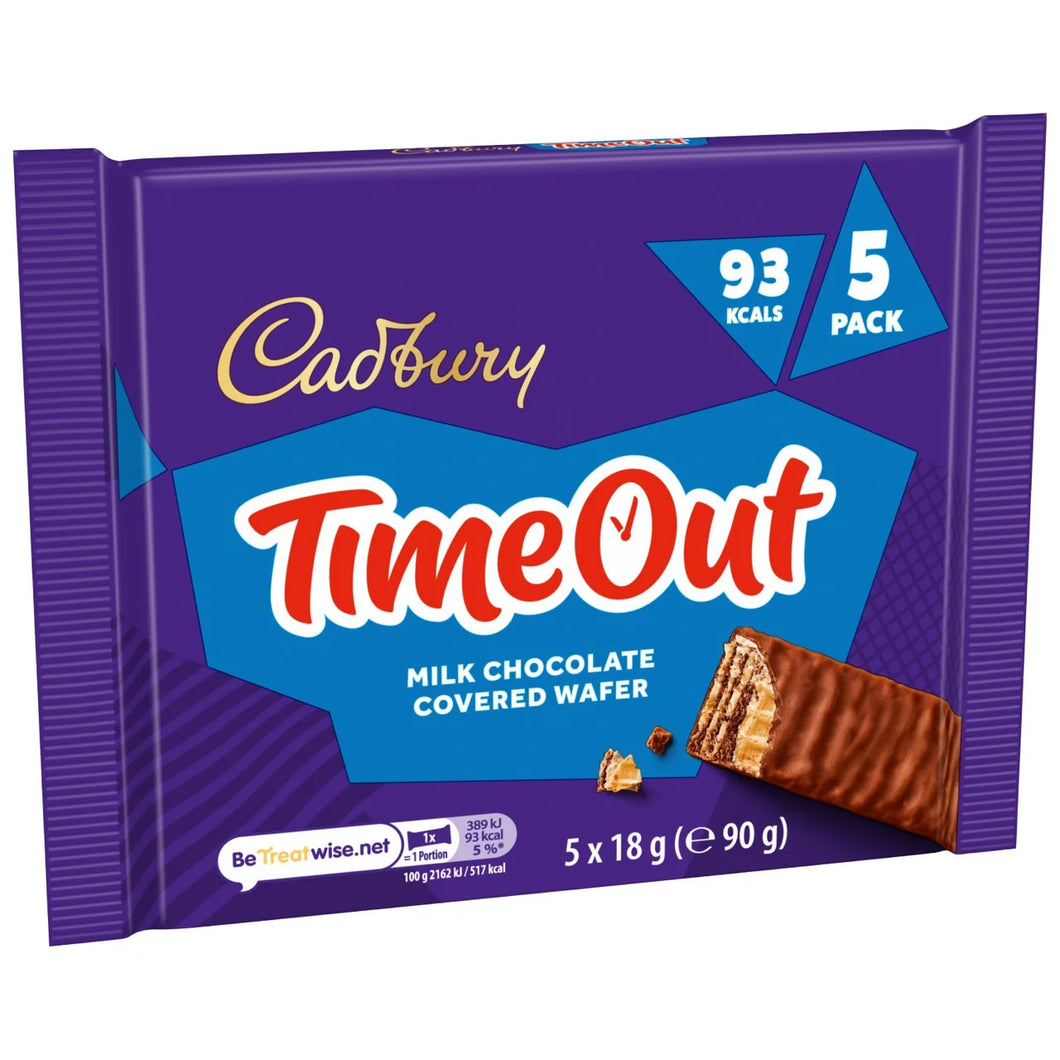 Cadbury Timeout Chocolate Wafer Bars 5x18g