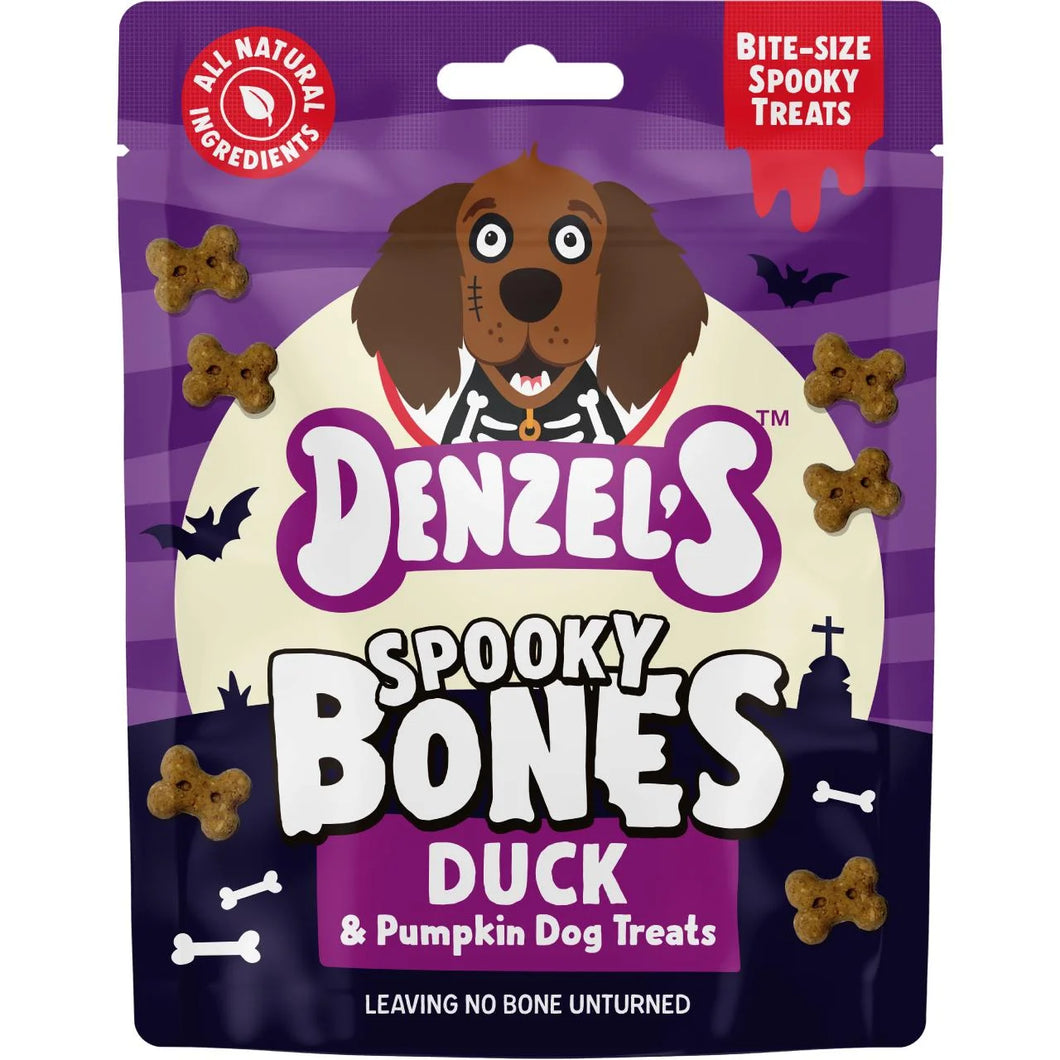 Denzel's Spooky Bones - Duck & Pumpkin Dog Treats 90g