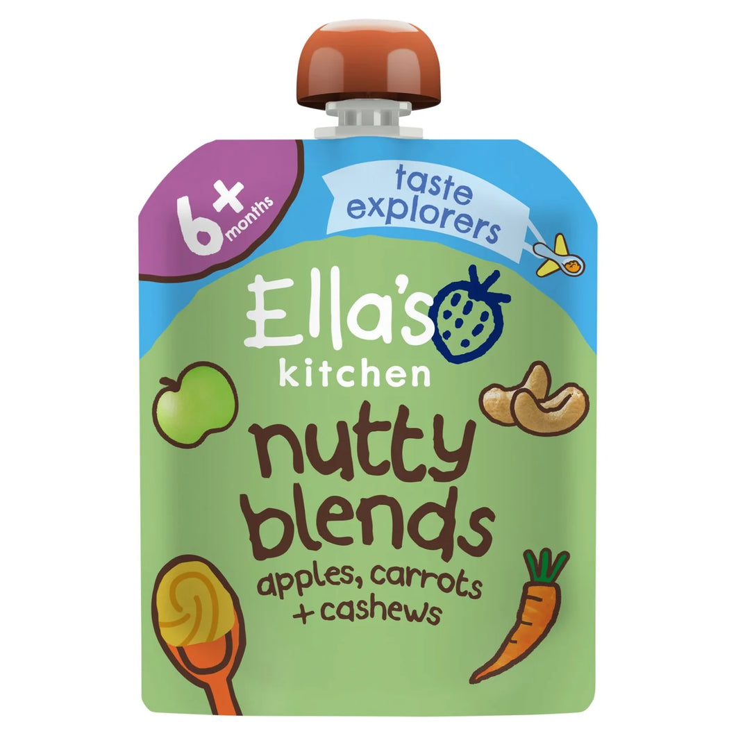 Ella's Kitchen Nutty Blends Apples, Carrots & Cashews Baby Food Pouch 6m+ - 85g
