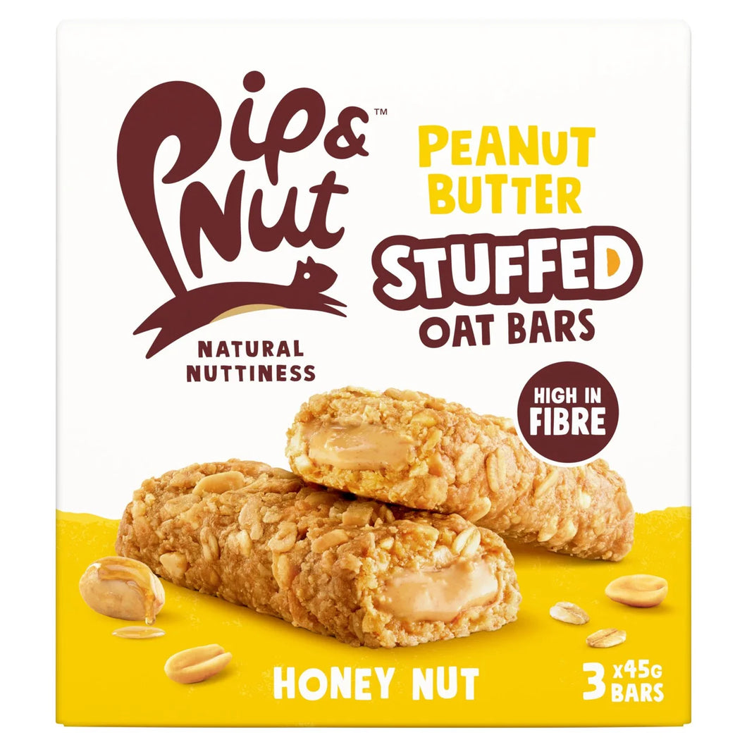 Pip & Nut Peanut Butter Stuffed Honey Nut Oat Bars - 3 x 45g
