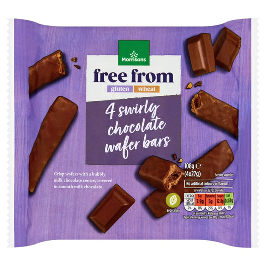 Morrisons Free From Swirly Chocolate Wafers 108g