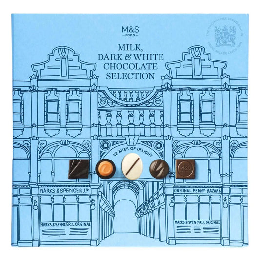 M&S Milk, Dark & White Chocolate Selection Box, 300g