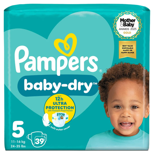 Pampers Baby Dry Nappies - Size 5, 39 Pack