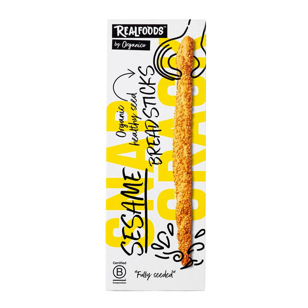 Realfoods Organic Sesame Breadsticks, 120g