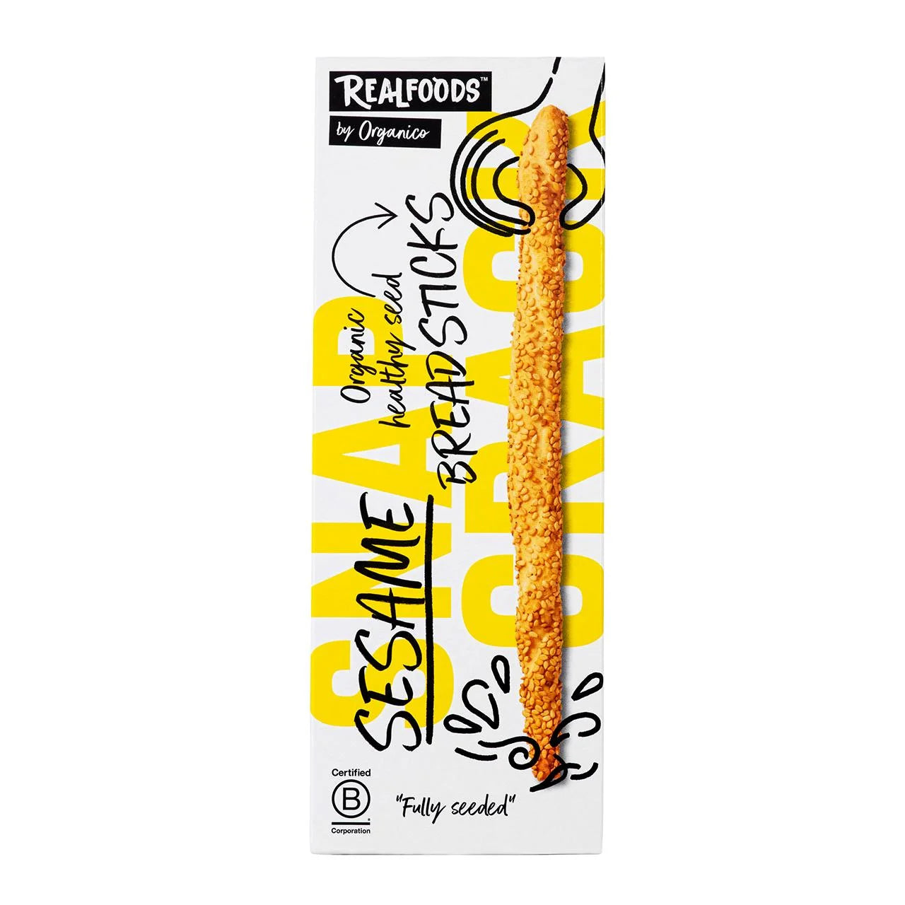 Realfoods Organic Sesame Breadsticks 120g