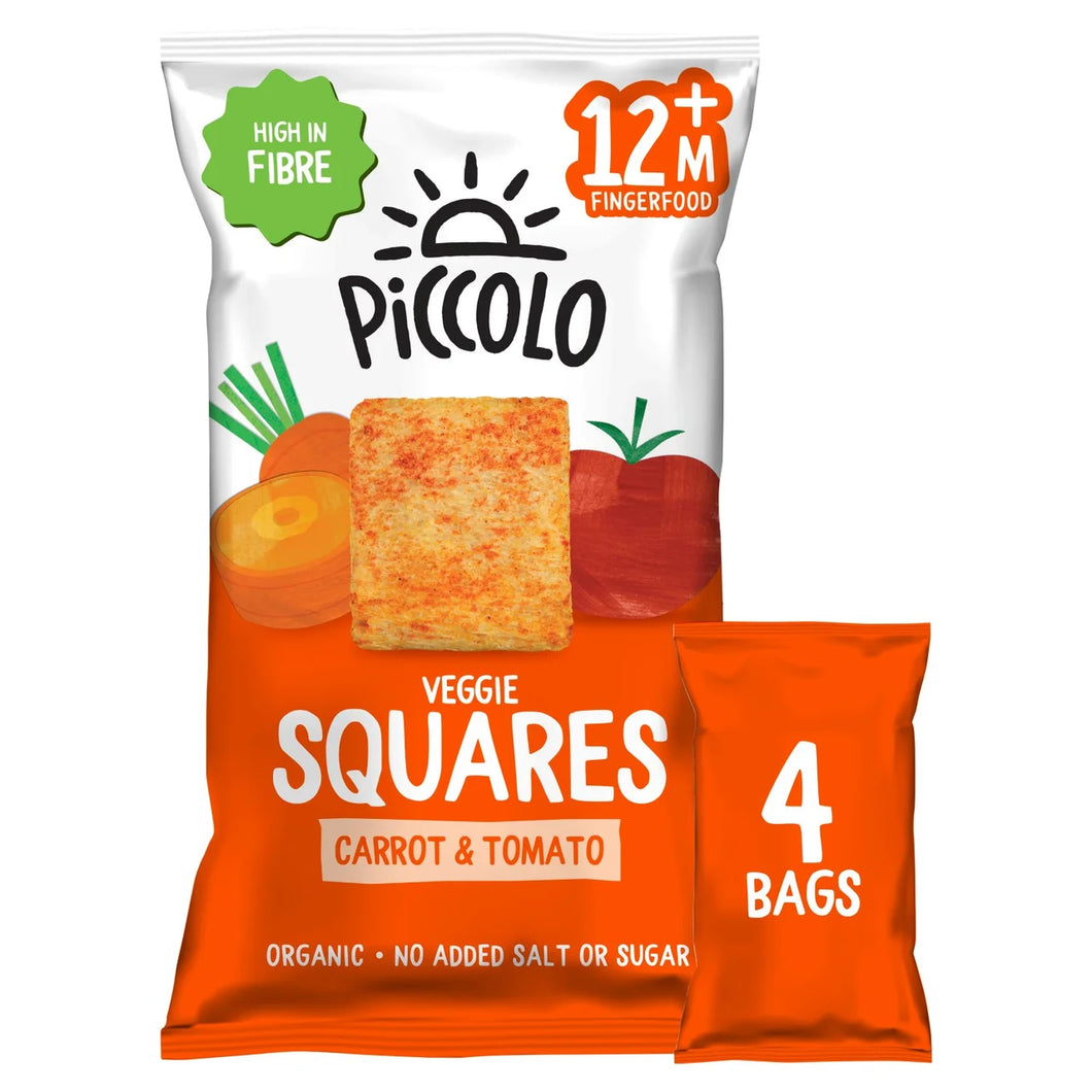 Piccolo Carrot & Tomato Veggie Squares Multipack 12+ Months - 4x15g