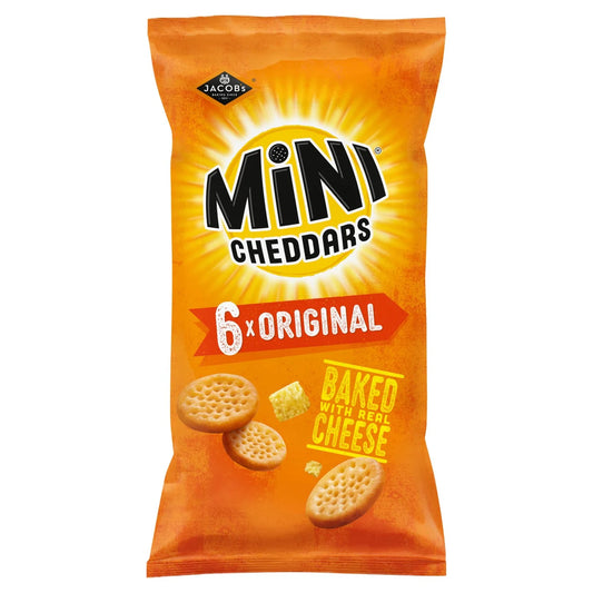 Jacob's Mini Cheddars Original Multipack Baked Snacks 6 per pack