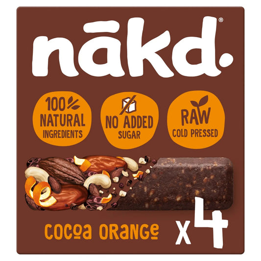 nakd. Cocoa Orange Fruit & Nut Bars Multipack - 4x35g
