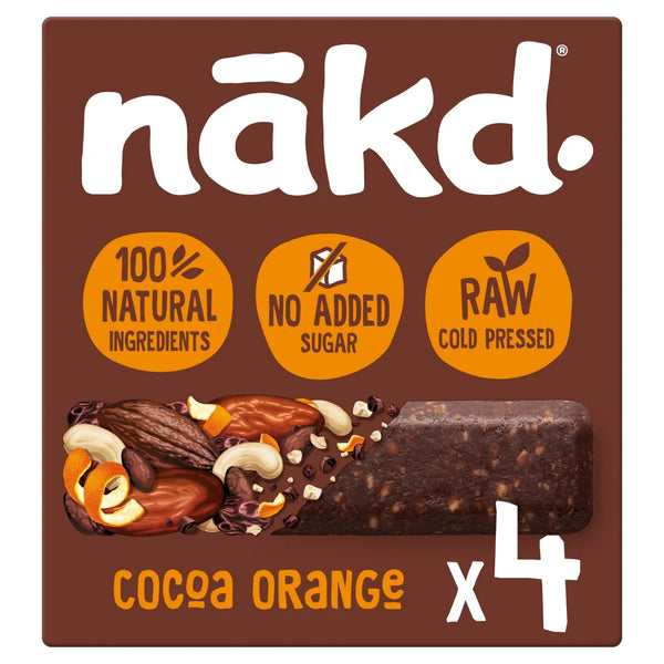 nakd. Cocoa Orange Fruit & Nut Bars Multipack - 4x35g