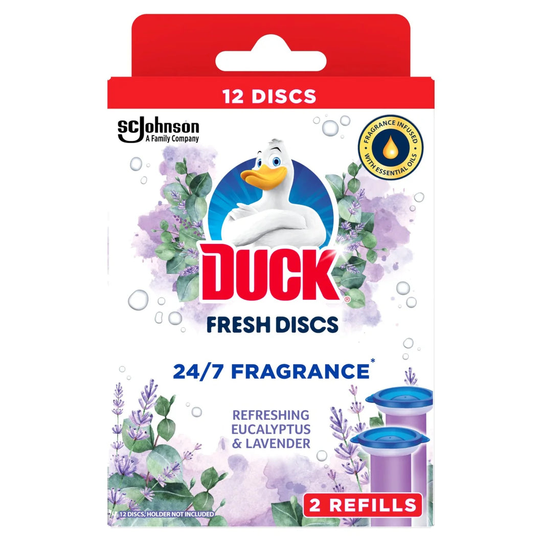 Duck Toilet Fresh Discs Duo Refills Lavendar & Eucalyptus 2 x 36ml