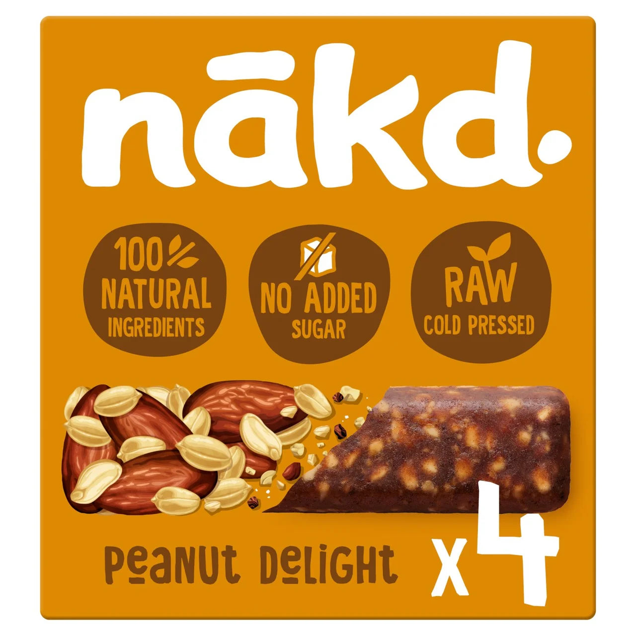 nakd. Peanut Delight Fruit & Nut Bars Multipack - 4x35g