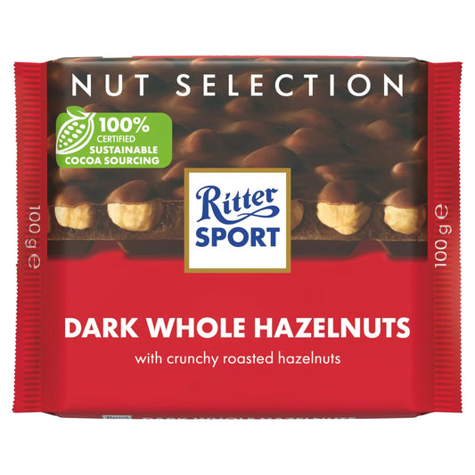 Ritter Sport Whole Hazelnuts Dark Chocolate 100g