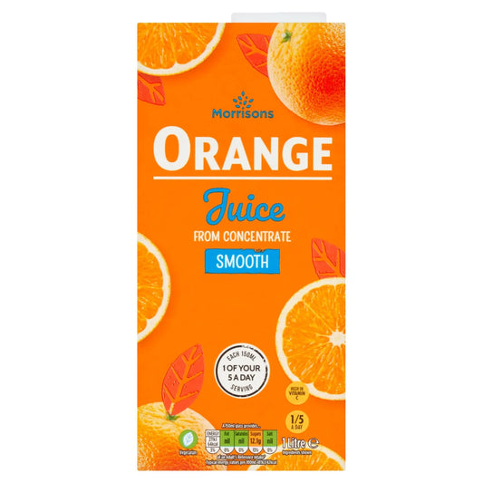 Morrisons Smooth Orange Juice From Concentrate, 1L
