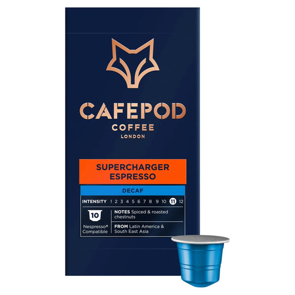 CafePod Decaf Supercharger Espresso Nespresso Compatible Coffee Pods 10 per pack