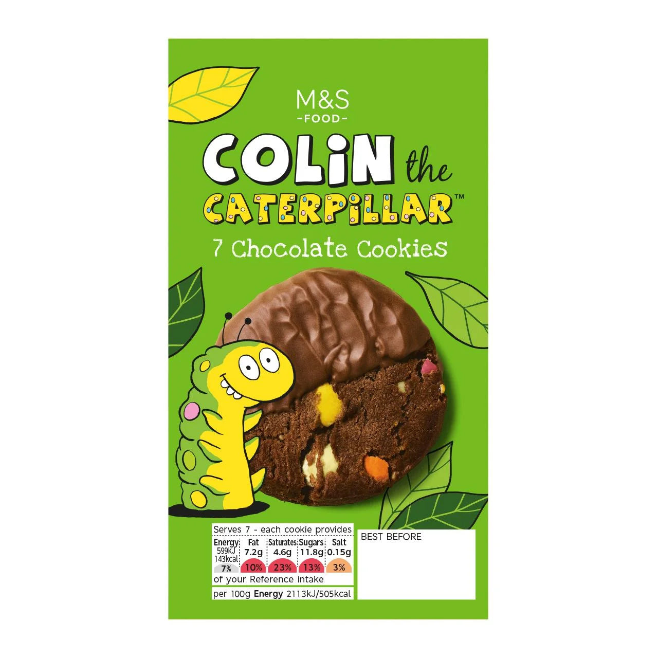 M&S 7 Colin the Caterpillar Chocolate Cookies, 200g