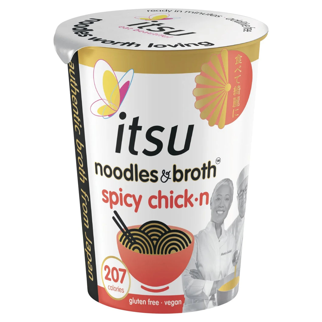 itsu spicy chickn instant noodles & broth pot 64g
