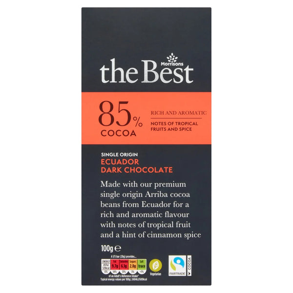Morrisons The Best 85% Cocoa Ecuador Dark Chocolate, 100g