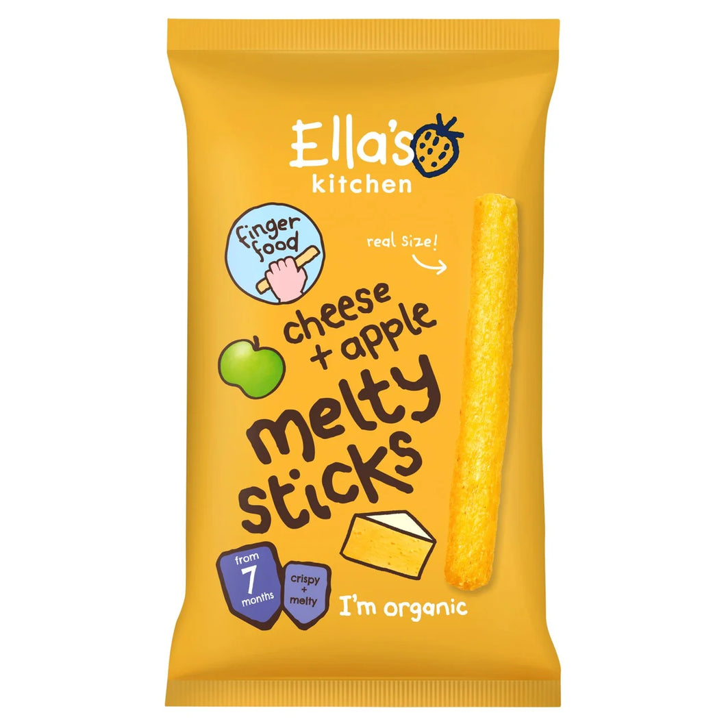 Ella's Kitchen Cheese & Apple Organic Melty Sticks Baby Snack 7+ Months - 16g