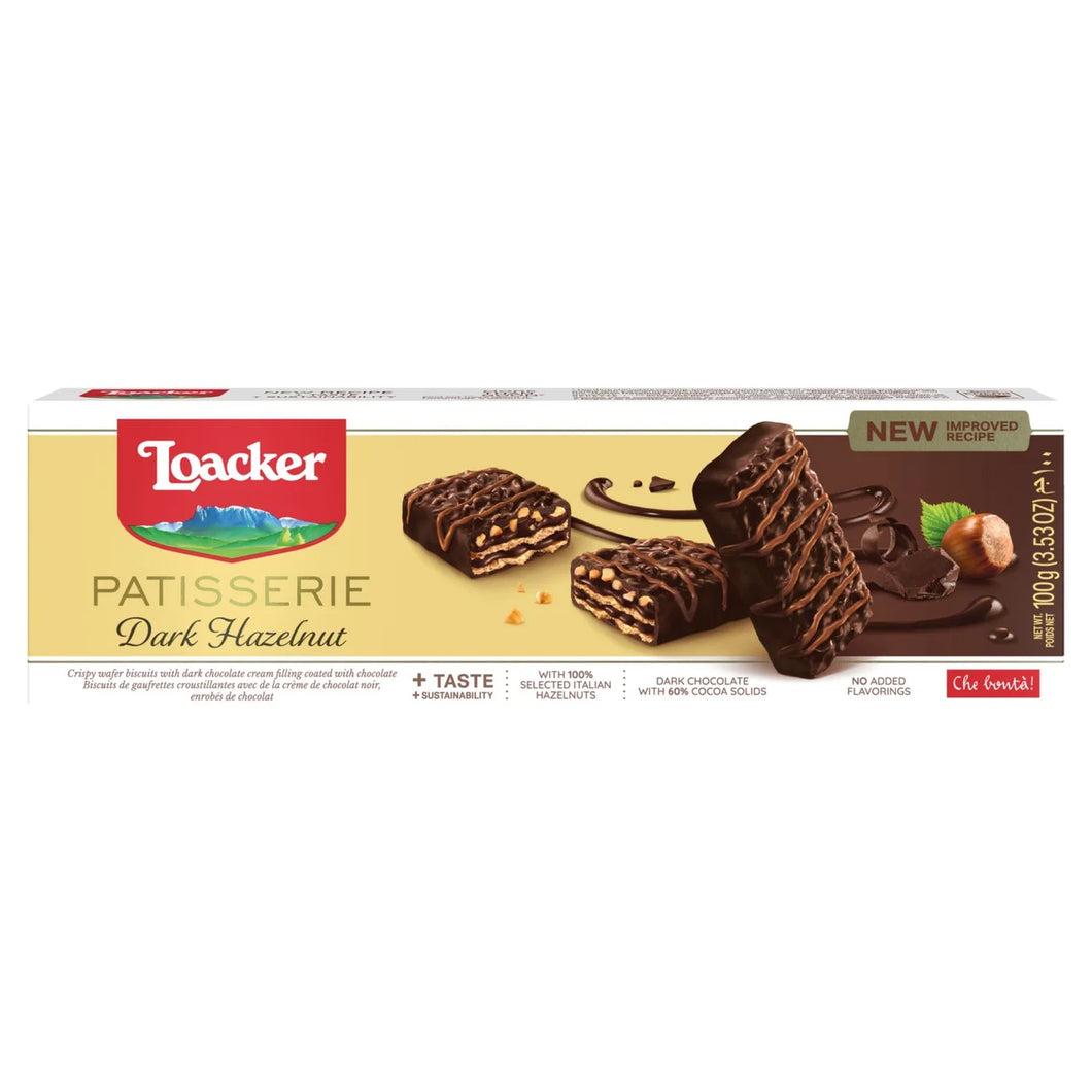 Loacker Dark Chocolate Hazelnut Wafers, 100g