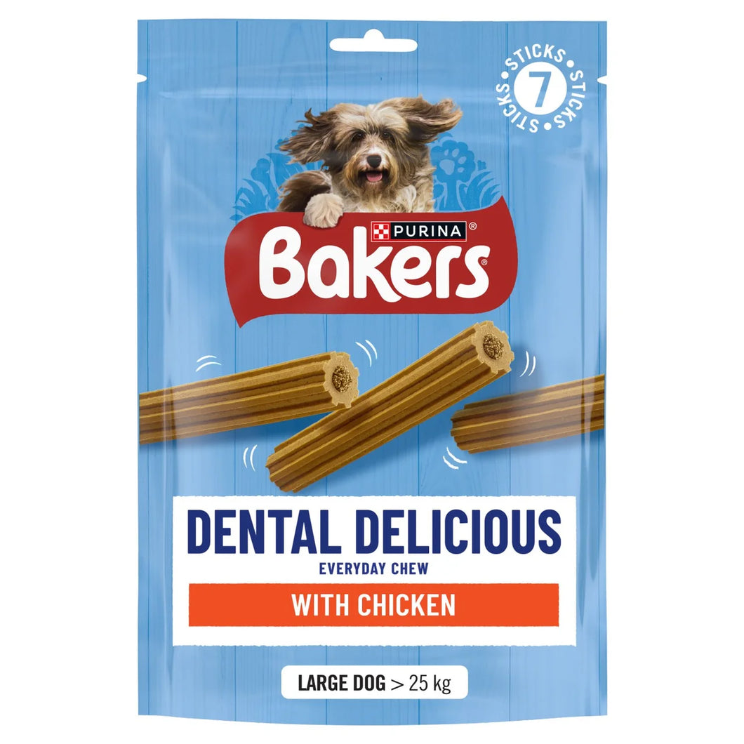 Bakers Dental Delicious Large Dog Chews Chicken 270g