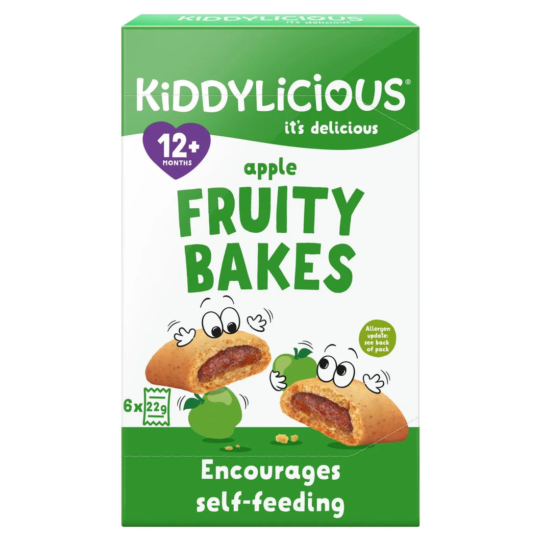 Kiddylicious Apple Fruity Bakes Baby Snack Multipack 12+ Months - 6x22g