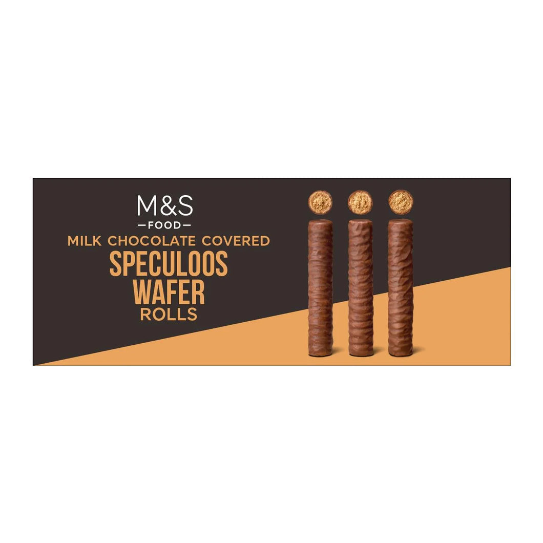 M&S Food Milk Chocolate Covered Speculoos Wafer Rolls