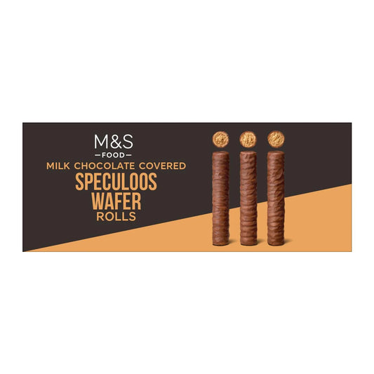M&S Food Milk Chocolate Covered Speculoos Wafer Rolls