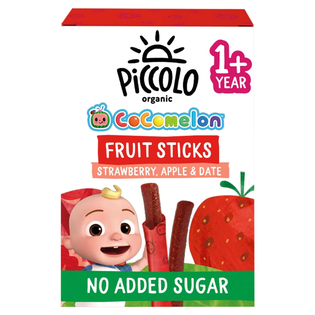 Piccolo Cocomelon Strawberry, Apple & Date Fruit Sticks 1+ Years - 4x17g