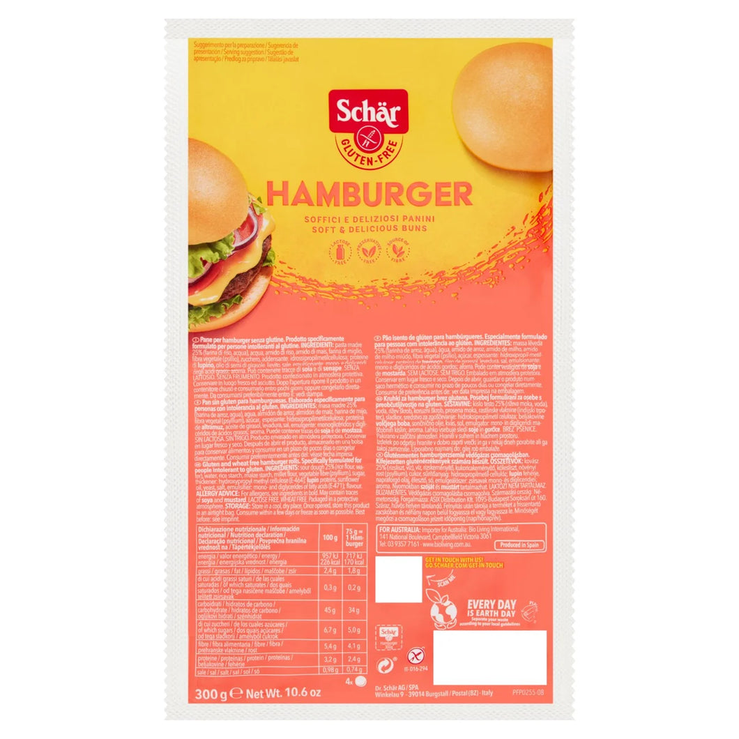 Schar Gluten Free 4 Hamburger Buns