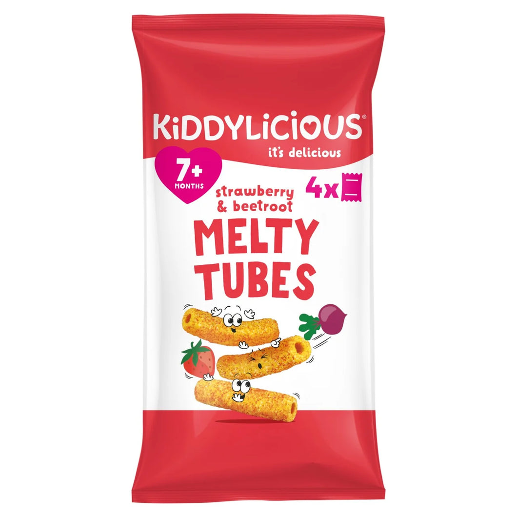 Kiddylicious Strawberry & Beetroot Melty Tubes Multipack 7+ Months - 4x10g