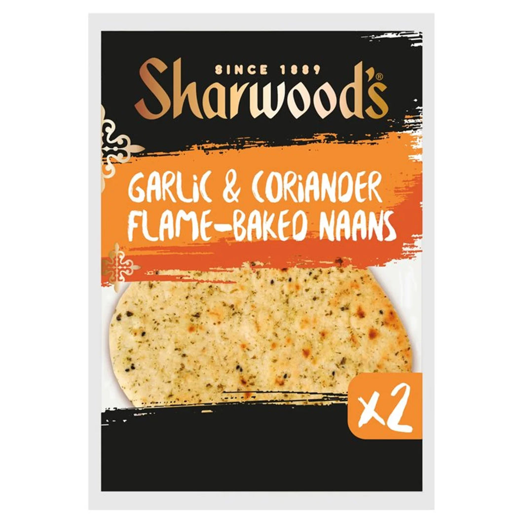 Sharwood's Indian Sides Garlic & Coriander Flame-Baked Naan Breads 2 Pack - 2kg