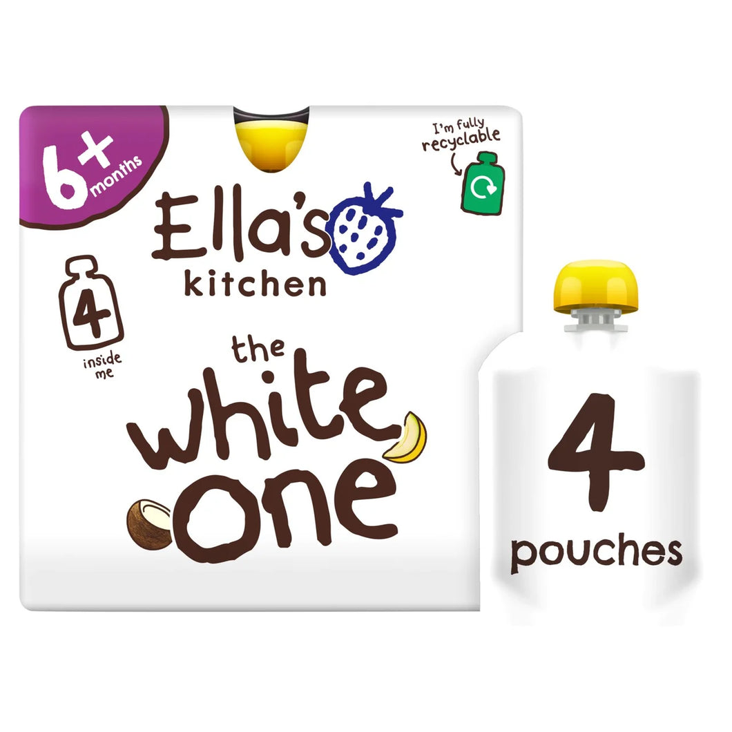 Ella's Kitchen The White One Smoothie Pouch Multipack 6+ Months - 4x90g