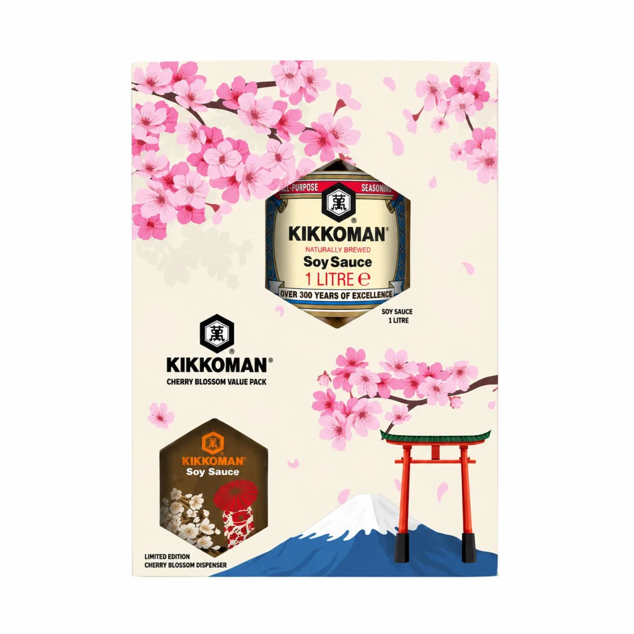 Kikkoman Cherry Blossom Soy Sauce Value Pack 1L