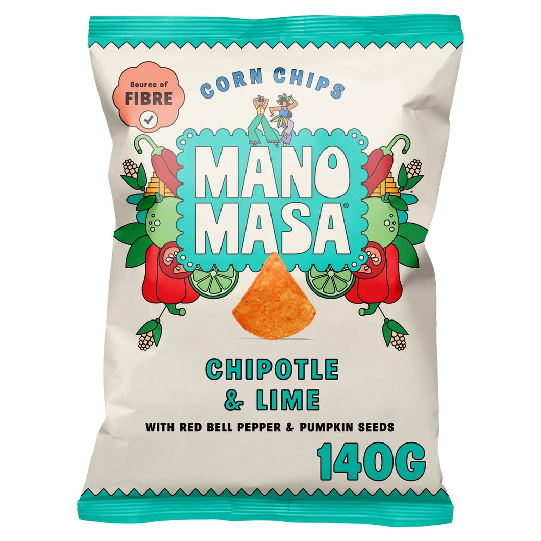 Manomasa Tortilla chips - Chipotle and Lime, 140g