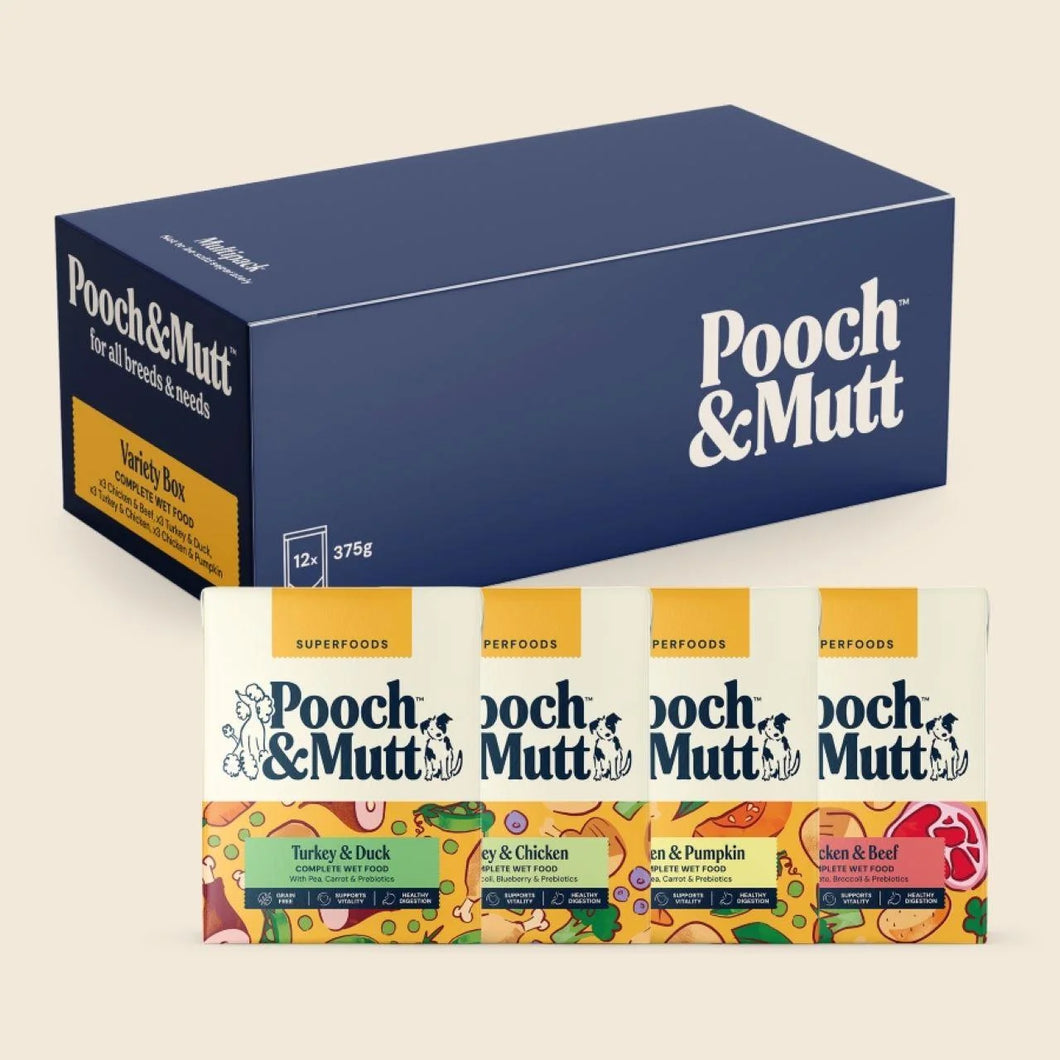 Pooch & Mutt Wet Dog Food Cartons Multipack 12x375g