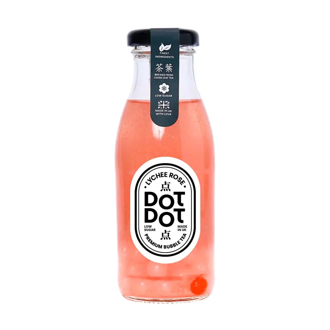 Dot Dot Lychee Rose Bubble Tea Glass Bottle 250ml