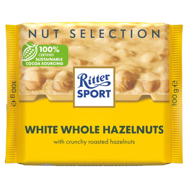 Ritter Sport Whole Hazelnuts White Chocolate, 100g