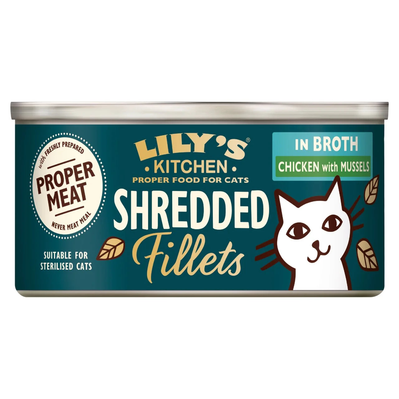 Lily's Kitchen Shredded Fillets Chicken & Mussels in Broth Wet Cat Food - 70g