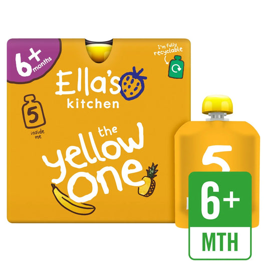 Ella's Kitchen The Yellow One Smoothie Baby Food Pouch 6+ Months 5x90g