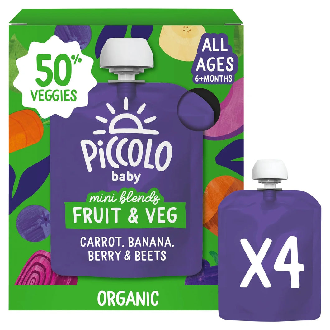 Piccolo Organic Mini Blends Carrot, Banana, Berry & Beets