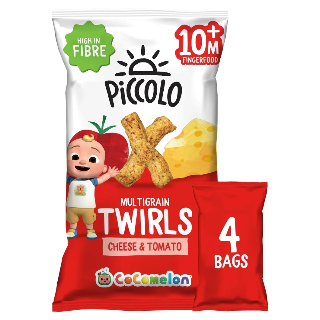 Piccolo Cocomelon Cheese & Tomato Multigrain Twirls Multipack 10+ Months - 4x15g