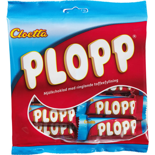 Cloetta Plopp Milk Chocolate Bites with Soft Toffee Filling 158g