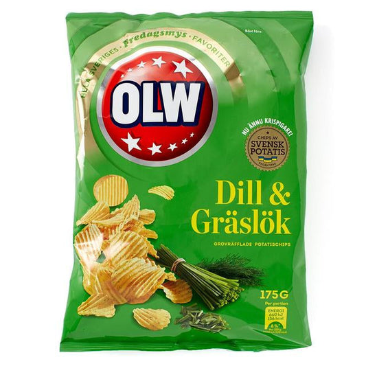 Olw Dill & Graslok Dill & Chives Crisps - 175g
