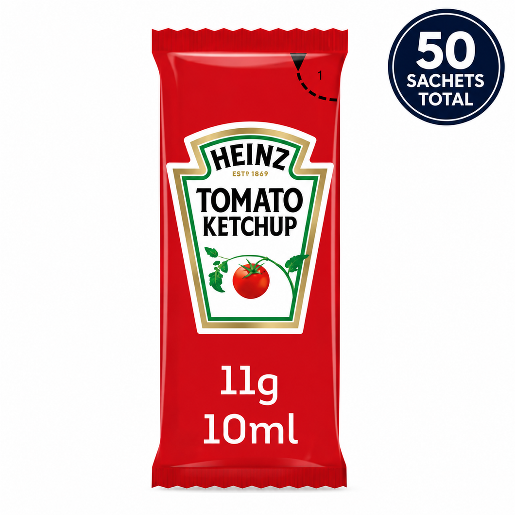 Individual Sachets Heinz Tomato Ketchup 11g (Pack of 50)