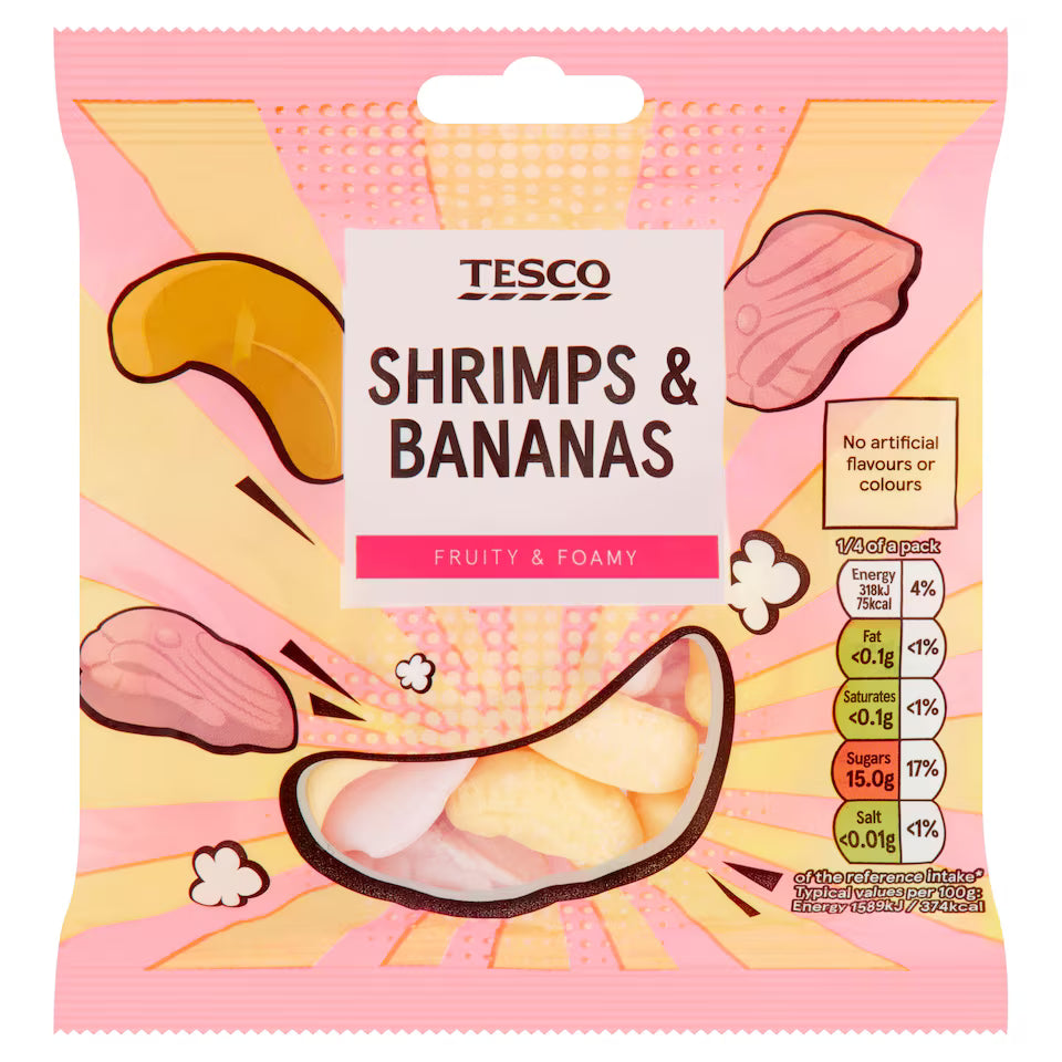 Tesco Shrimps & Bananas, 80g