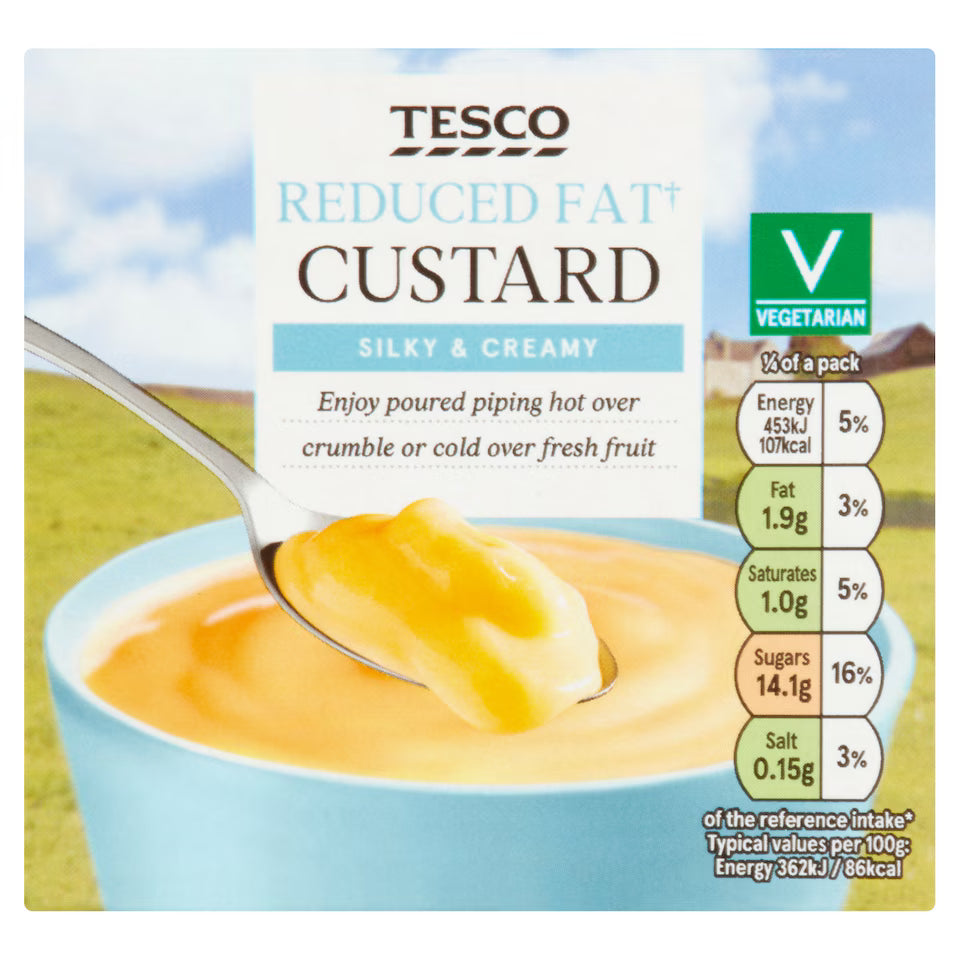 Tesco Reduced Fat Custard, 500g